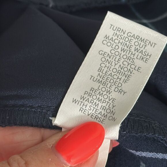 J Jill Pants Size 10 Blue Windowpane Plaid Essential Cotton Stretch Pull On - Picture 11 of 11